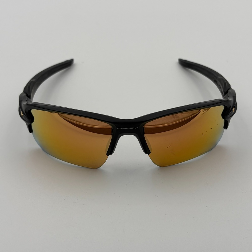 OAKLEY FLAK 2.0 XL Sunglasses OO9188 Black Gold Lens HEAVY SCRATCHES